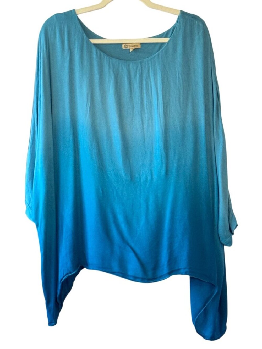 Democracy Cerulean Blue Ombre Lightweight Top with Tank Liner - Large